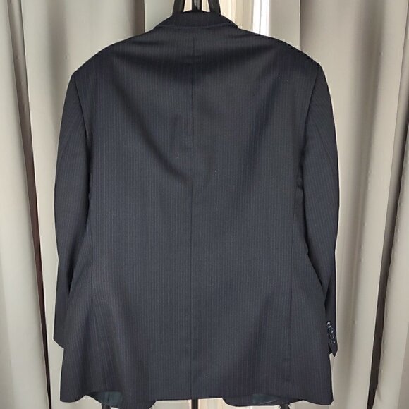 Gianfranco Ruffini Wool 2 Pc Blue Pinstriped Suit Size 36R pants, 44R Jacket - Picture 3 of 12